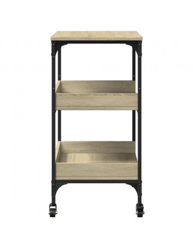 Carrello da Cucina Rovere Sonoma 60x41x80,5cm Legno Multistrato