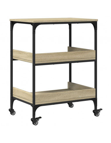 Carrello da Cucina Rovere Sonoma 60x41x80,5cm Legno Multistrato