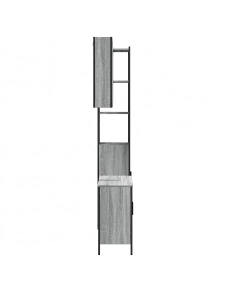 Set Mobili da Bagno 3 pz Grigio Sonoma in Legno Multistrato