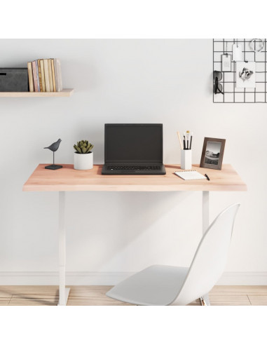 Piano per Tavolo 100x50x2 cm in Rovere Non Trattato Bordi Vivi