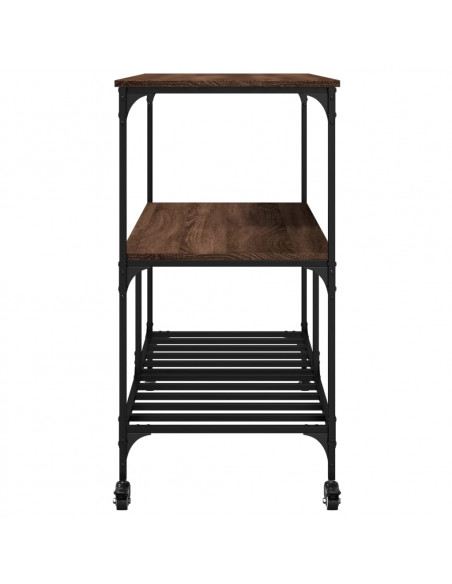 Carrello Cucina Rovere Marrone 100x50x95 cm Legno Multistrato