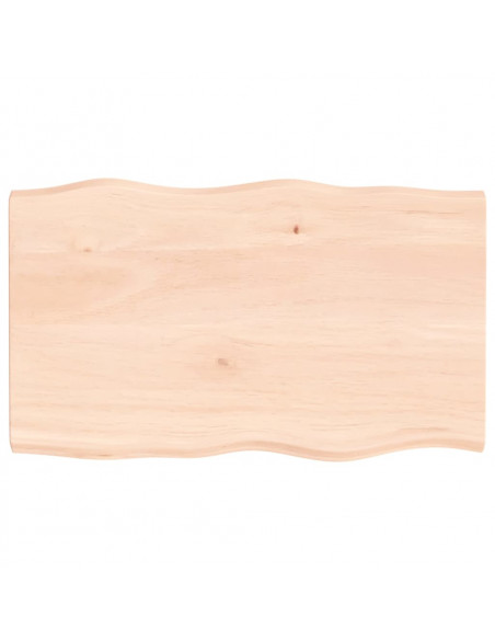 Piano per Tavolo 100x60x(2-4) cm Rovere Non Trattato Bordi Vivi