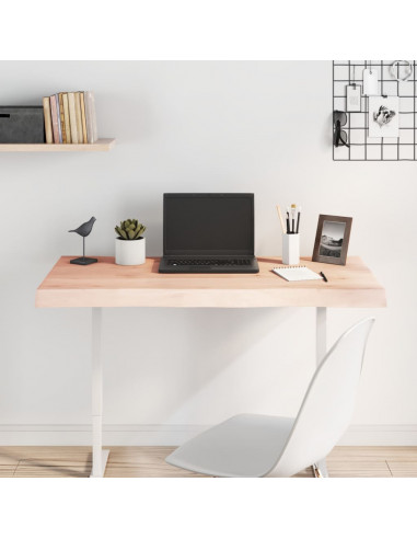 Piano per Tavolo 100x60x(2-4) cm Rovere Non Trattato Bordi Vivi