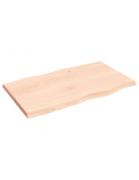 Piano per Tavolo 100x60x(2-4) cm Rovere Non Trattato Bordi Vivi