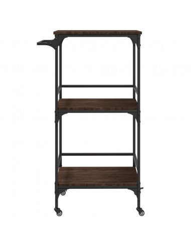 Carrello Cucina Rovere Marrone 60,5x50x105 cm Legno Multistrato
