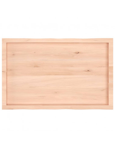 Piano per Tavolo 100x60x(2-4) cm Rovere Non Trattato Bordi Vivi