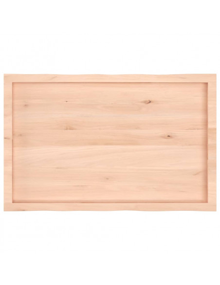 Piano per Tavolo 100x60x(2-4) cm Rovere Non Trattato Bordi Vivi