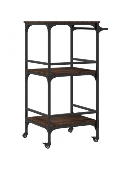 Carrello Cucina Rovere Marrone 60,5x50x105 cm Legno Multistrato