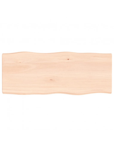 Piano per Tavolo 100x40x(2-4) cm Rovere Non Trattato Bordi Vivi