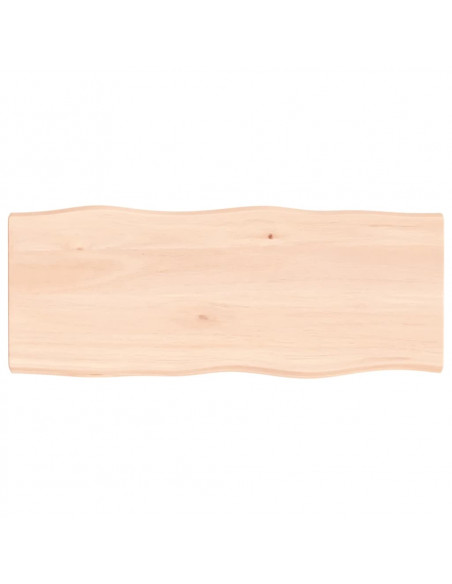 Piano per Tavolo 100x40x(2-4) cm Rovere Non Trattato Bordi Vivi