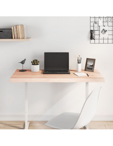 Piano per Tavolo 100x40x(2-4) cm Rovere Non Trattato Bordi Vivi