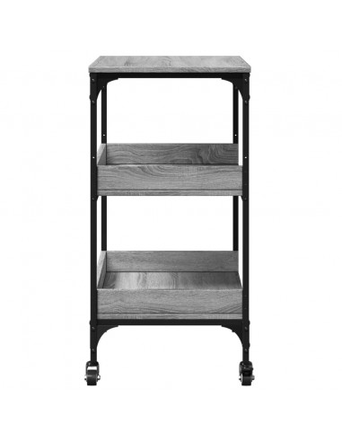 Carrello da Cucina Grigio Sonoma 60x41x80,5cm Legno Multistrato