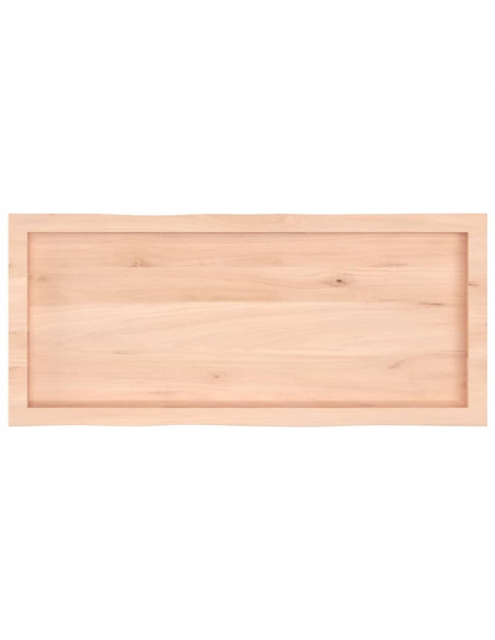 Piano per Tavolo 100x40x(2-4) cm Rovere Non Trattato Bordi Vivi