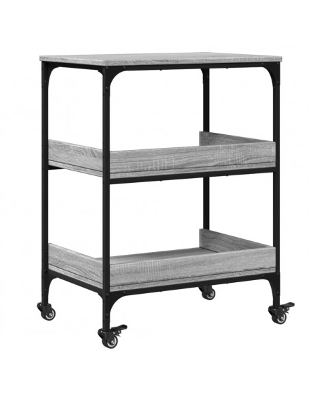Carrello da Cucina Grigio Sonoma 60x41x80,5cm Legno Multistrato
