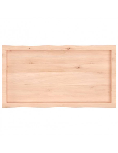 Piano per Tavolo 100x50x(2-4) cm Rovere Non Trattato Bordi Vivi