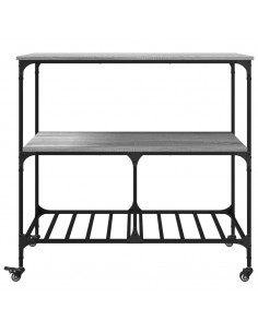 Carrello Cucina Grigio Sonoma 100x50x95 cm in Legno Multistrato 2