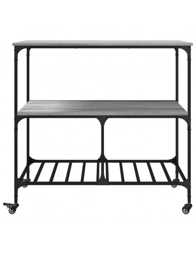 Carrello Cucina Grigio Sonoma 100x50x95 cm in Legno Multistrato