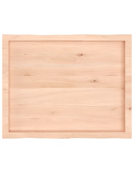 Piano per Tavolo 80x60x(2-6) cm Rovere Non Trattato Bordi Vivi