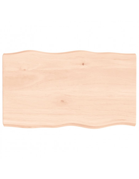 Piano per Tavolo 100x60x(2-6) cm Rovere Non Trattato Bordi Vivi