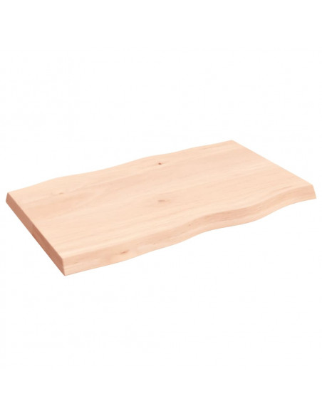 Piano per Tavolo 100x60x(2-6) cm Rovere Non Trattato Bordi Vivi