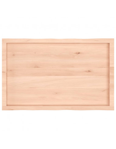 Piano per Tavolo 100x60x(2-6) cm Rovere Non Trattato Bordi Vivi