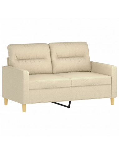 Set Divani 2 pz con Cuscini Crema in Tessuto