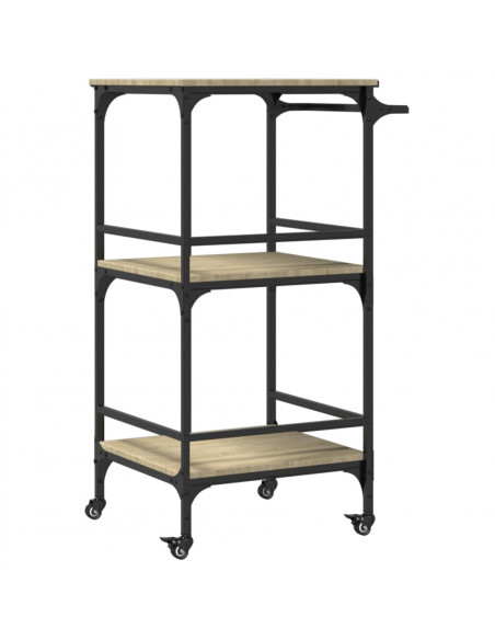 Carrello da Cucina Rovere Sonoma 60,5x50x105 cm