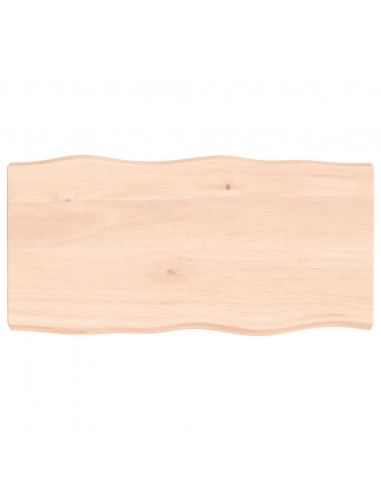Piano per Tavolo 100x50x(2-6) cm Rovere Non Trattato Bordi Vivi