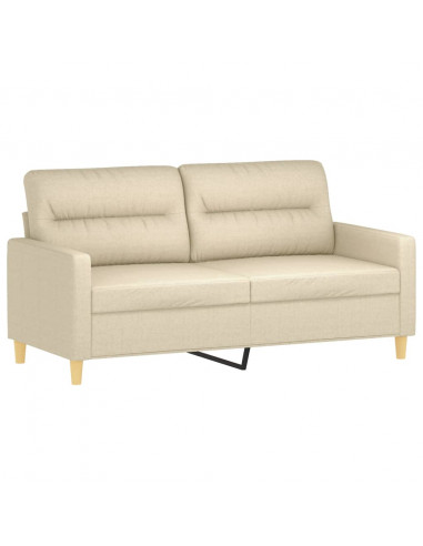 Set Divani 2 pz con Cuscini Crema in Tessuto