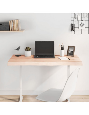 Piano per Tavolo 100x50x(2-6) cm Rovere Non Trattato Bordi Vivi