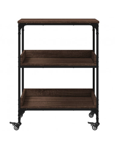 Carrello Cucina Rovere Marrone 60x41x80,5 cm Legno Multistrato