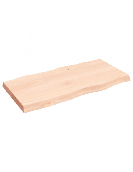 Piano per Tavolo 100x50x(2-6) cm Rovere Non Trattato Bordi Vivi