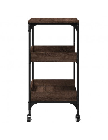 Carrello Cucina Rovere Marrone 60x41x80,5 cm Legno Multistrato