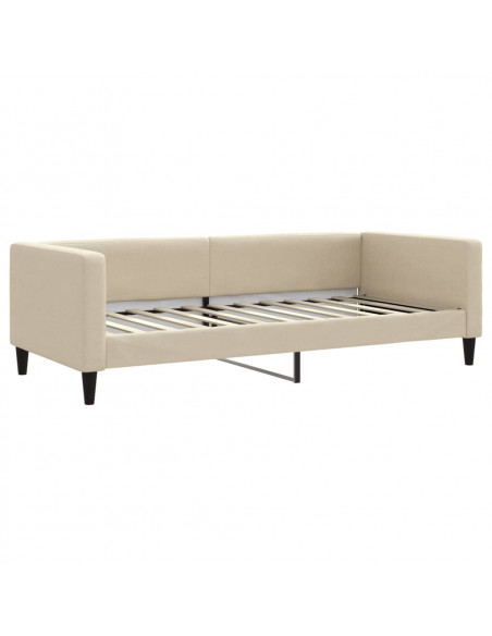 Letto da Giorno Crema 90x200 cm in Tessuto