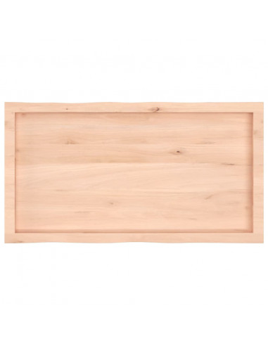 Piano per Tavolo 100x50x(2-6) cm Rovere Non Trattato Bordi Vivi
