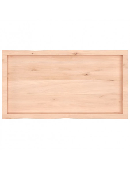 Piano per Tavolo 100x50x(2-6) cm Rovere Non Trattato Bordi Vivi