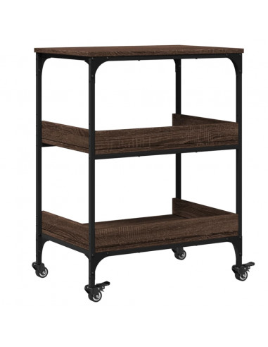 Carrello Cucina Rovere Marrone 60x41x80,5 cm Legno Multistrato
