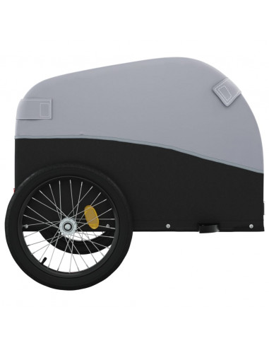 Rimorchio da Bici Nero e Grigio 30 kg in Ferro
