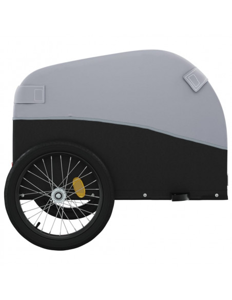 Rimorchio da Bici Nero e Grigio 30 kg in Ferro