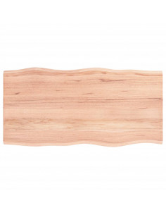 Piano Tavolo Marrone Chiaro 80x40x2 cm in Rovere Non Trattato 2