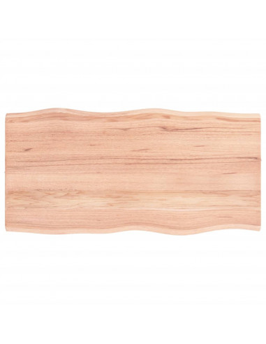 Piano Tavolo Marrone Chiaro 80x40x2 cm in Rovere Non Trattato