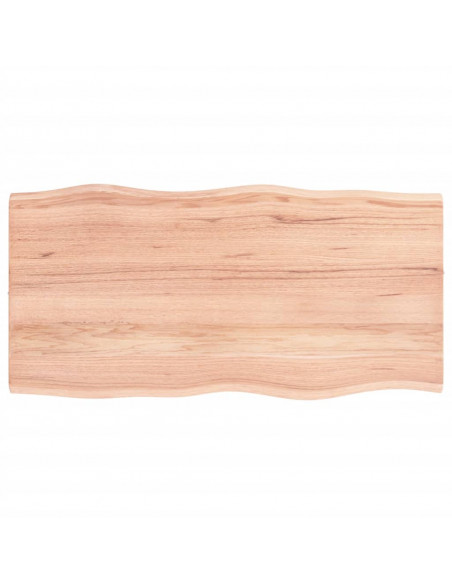 Piano Tavolo Marrone Chiaro 80x40x2 cm in Rovere Non Trattato