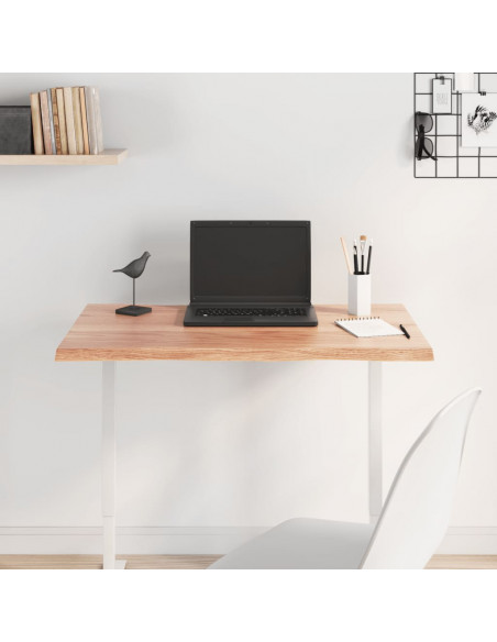 Piano Tavolo Marrone Chiaro 80x40x2 cm in Rovere Non Trattato