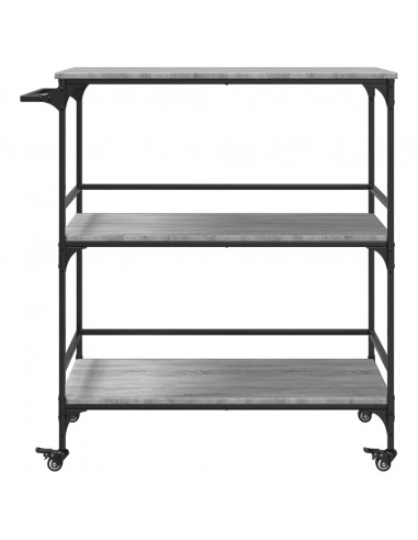 Carrello Cucina Grigio Sonoma 100,5x50x105 cm Legno Multistrato