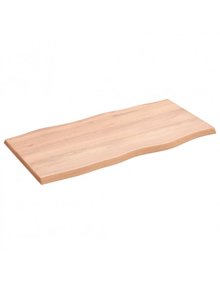 Piano Tavolo Marrone Chiaro 80x40x2 cm in Rovere Non Trattato