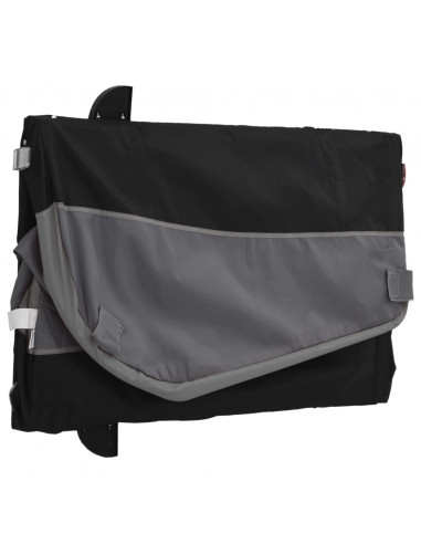 Rimorchio da Bici Nero e Grigio 30 kg in Ferro