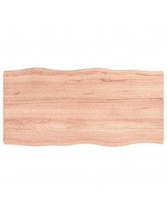 Piano Tavolo Marrone Chiaro 80x40x(2-4) cm Rovere Non Trattato 2