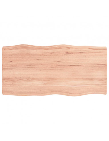 Piano Tavolo Marrone Chiaro 80x40x(2-4) cm Rovere Non Trattato