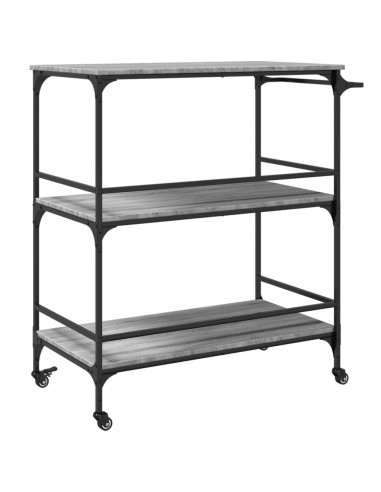 Carrello Cucina Grigio Sonoma 100,5x50x105 cm Legno Multistrato