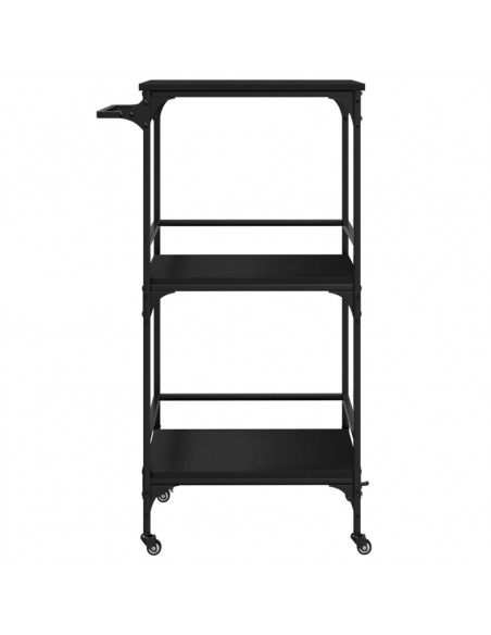Carrello da Cucina Nero 60,5x50x105 cm in Legno Multistrato